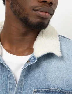 Denim Jacket with Sherpa Collar