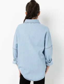 Denim Overshirt with Pocket - Teen Girl