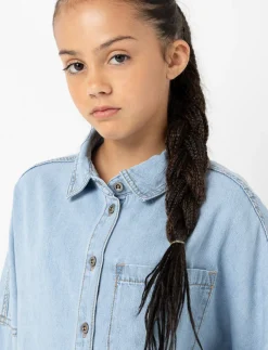 Denim Overshirt with Pocket - Teen Girl