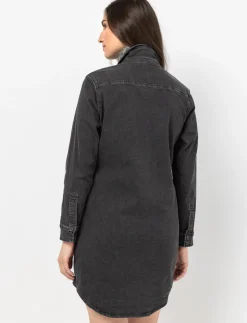 Denim Shirt Dress with Pockets