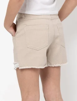 Denim Shorts with Crochet Detail