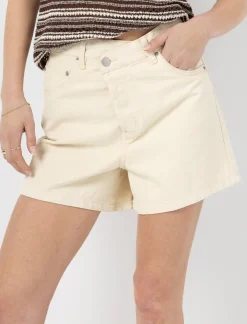 Denim Shorts with Crossover Waist