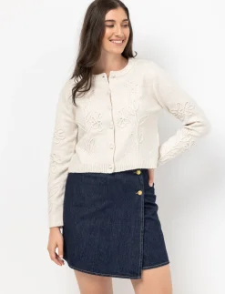 Denim Skirt with Buttons