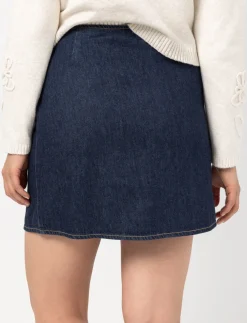 Denim Skirt with Buttons