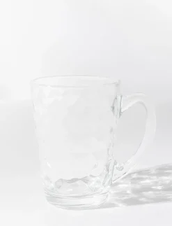 Diamond Pattern Glass Mugs - Set of 6