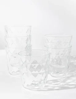 Diamond Pattern Glasses - Set of 6
