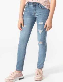 Distressed Regular-rise Skinny Jeans