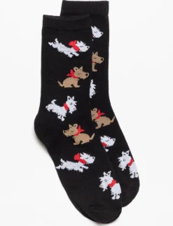 Dog Print Crew Socks