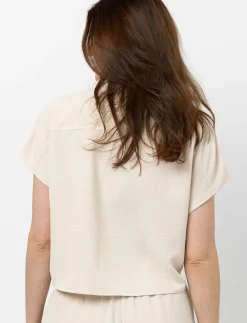Dolman Sleeve Blouse with Shirt Collar
