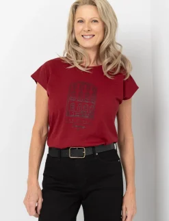 Dolman Sleeve Printed T-shirt