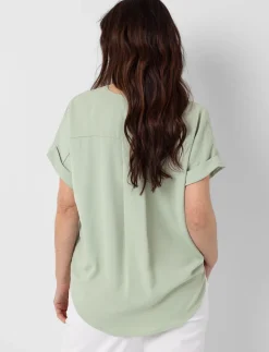 Dolman Sleeve V-neck Blouse