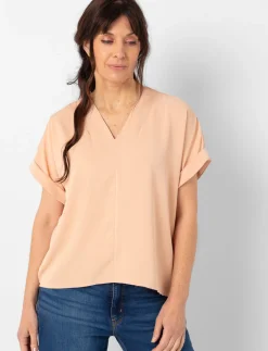 Dolman Sleeve V-neck Blouse