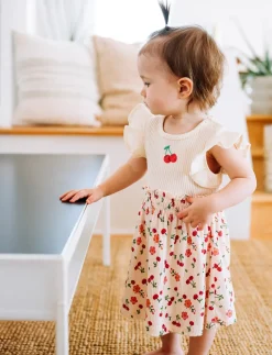 Dress with Ruffled Sleeves
