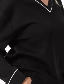 Drop-shoulder V-neck Sweater