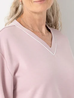 Drop-shoulder V-neck Sweater