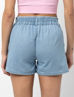 Elastic Waist Denim Shorts