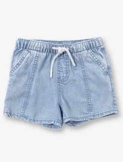Elastic Waist Denim Shorts