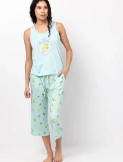 Elastic Waist Pajama Capri