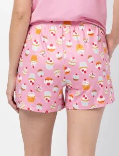 Elastic Waist Pajama Shorts