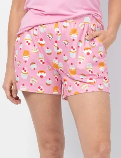 Elastic Waist Pajama Shorts