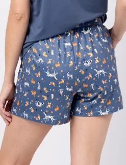 Elastic Waist Pajama Shorts