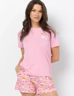 Elastic Waist Pajama Shorts