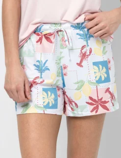 Elastic Waist Pajama Shorts