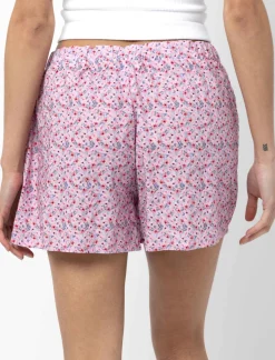 Elastic Waist Shorts with Floral Print