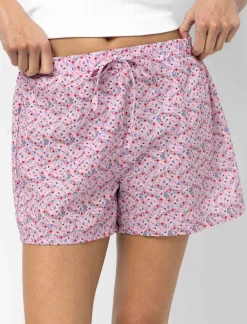 Elastic Waist Shorts with Floral Print