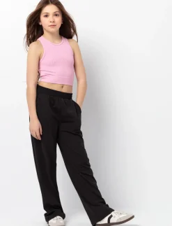 Elastic Waist Wide-Leg Pants