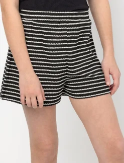 Elastic Waistband Striped Shorts