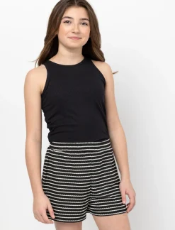 Elastic Waistband Striped Shorts