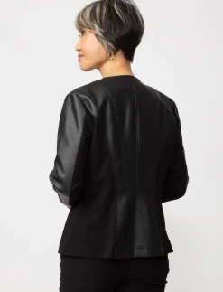 Faux-leather Blazer