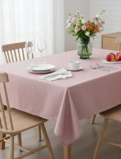 Faux-linen Tablecloth - 55 x 70 in