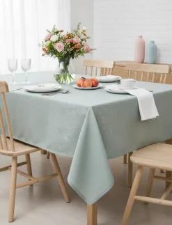 Faux-linen Tablecloth - 55 x 86 in