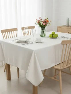 Faux-linen Tablecloth - 55 x 86 in