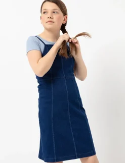 Fitted Denim Dress with Thin straps