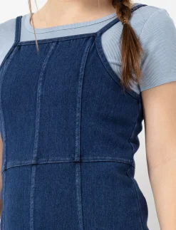 Fitted Denim Dress with Thin straps