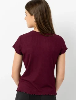 Fitted Ribbed Crew-neck T-shirt