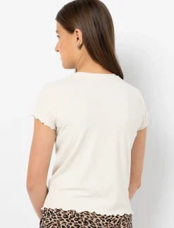 Fitted Ribbed Crew-neck T-shirt
