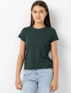 Fitted Ribbed Crew-neck T-shirt