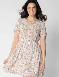 Fitted Waist Floral Dress