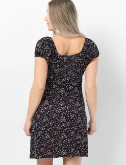 Flared Floral Dress