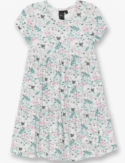 Flared Short-sleeve Dress