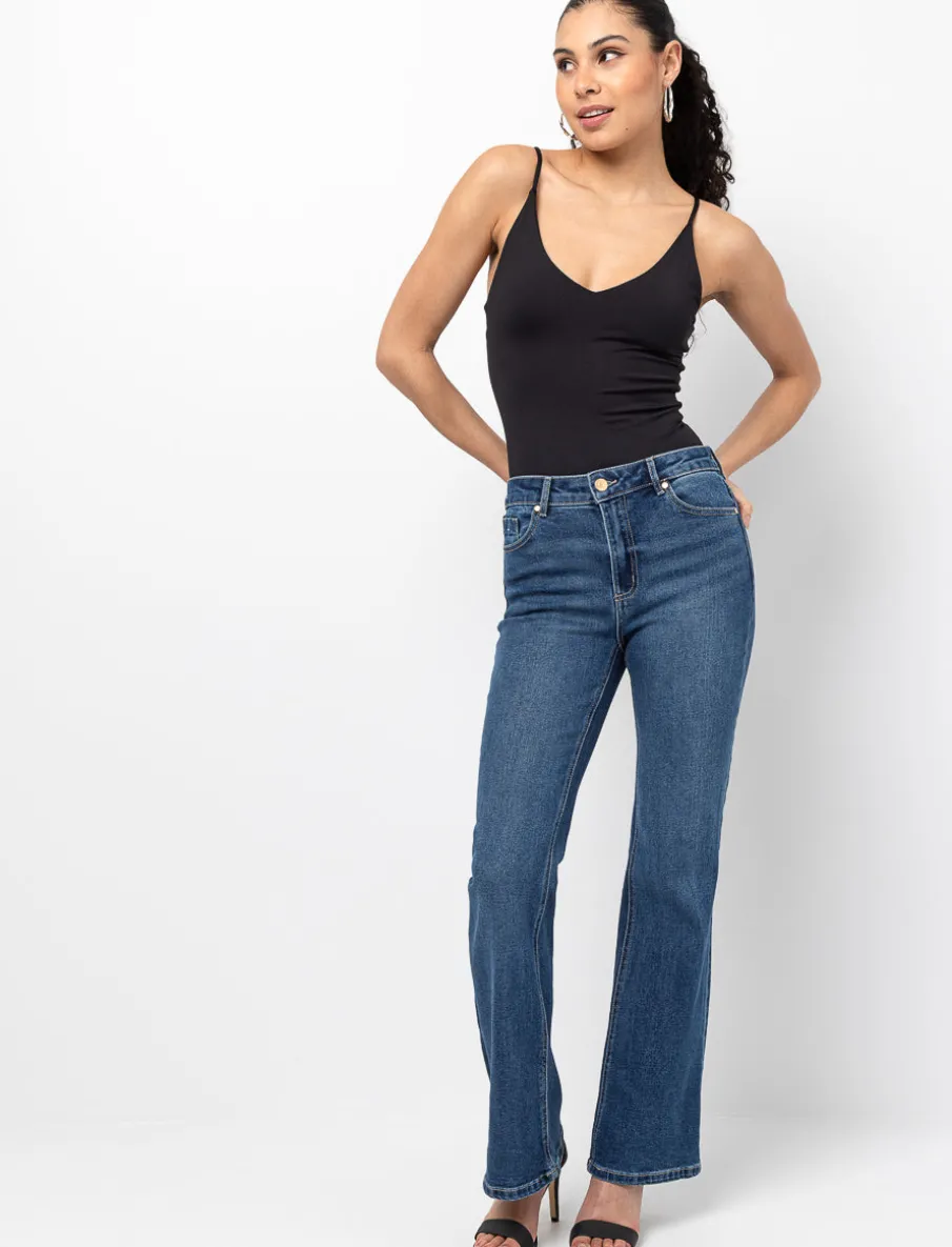 flared-leg jeans