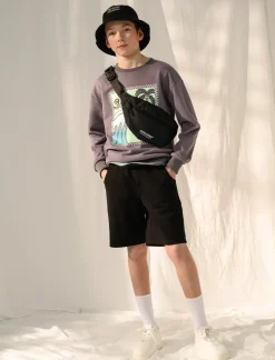 Fleece Elastic-waist Shorts