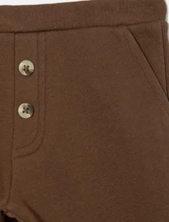Fleece Pants with Button Detail