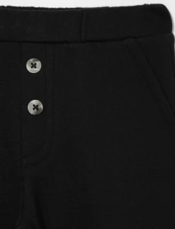 Fleece Pants with Button Detail