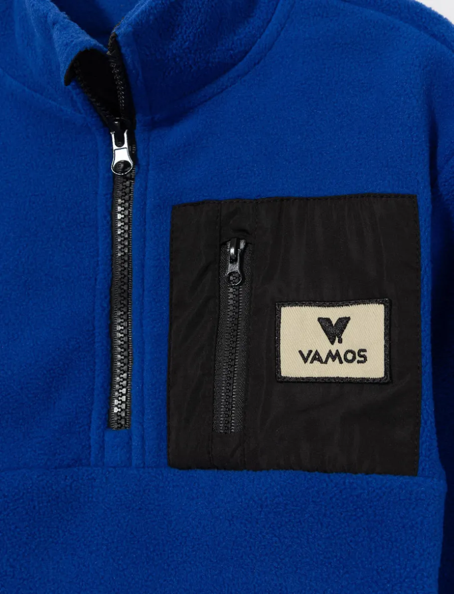 Fleece sweater, half-zip - boy