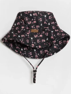 Floral Bucket Hat with Drawstring